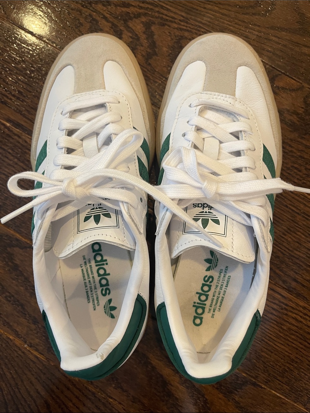 Adidas Samba OG White Green Gum Sole Sneakers Size 7.5 - Picture 5 of 7